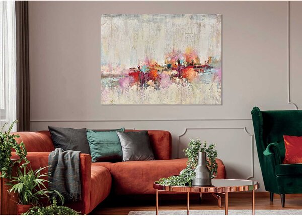 Agave Quadro moderno astratto dipinto a mano su tela 150x110 "Orizzonte di colori" Tela Dipinti su Tela