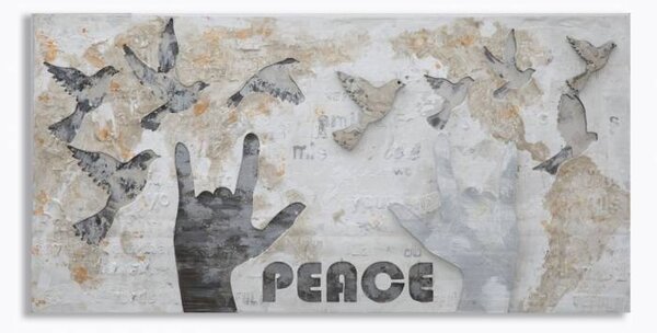 Dipinto Su Tela Peace Cm 120X3X60- Mauro Ferretti