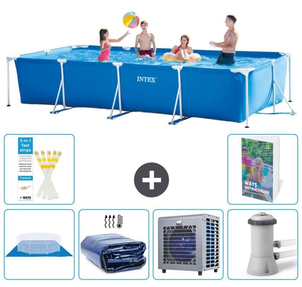 Piscina fuori terra rettangolare - 450x220x84 cm - composta da 5 elementi - modello S124