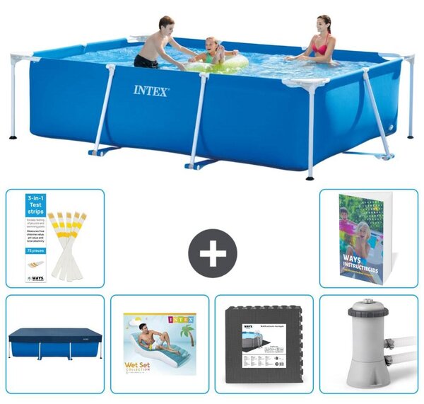 Piscina fuori terra rettangolare - 300x200x75 cm - composta da 5 elementi, modello S49