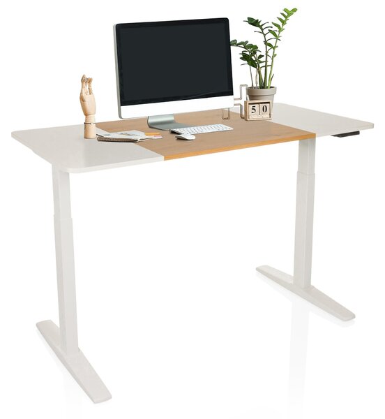 Hjh OFFICE Scrivania elettrica regolabile in altezza STAND T3 Scrivania per computer regolabile in altezza 73,0 - 118,0 x 140,0 x 70,0 cm