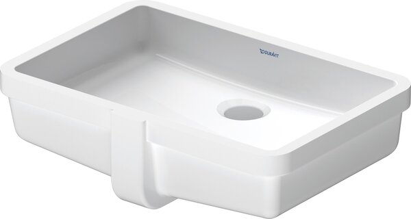 Lavabo encastré Duravit Vero 48cm blanc avec trop-plein, sans banc à trou pour robinet, 0330480000, 0330480000