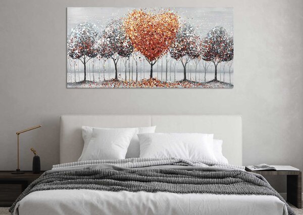 Agave Quadro moderno astratto dipinto a mano su tela "Centro dell'amore" 140x70 Tela,Cotone Dipinti su Tela Quadri per soggiorno
