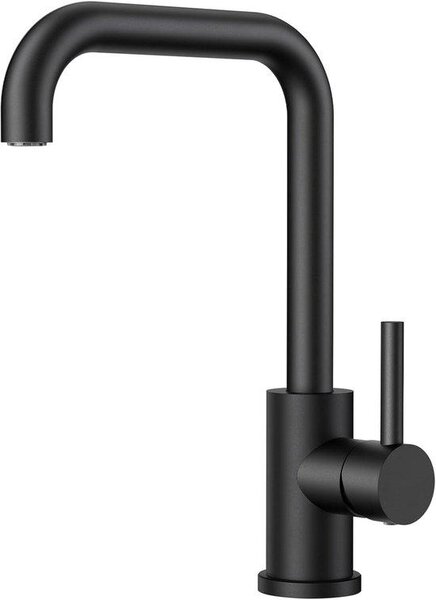 Rubinetto da cucina nero, rubinetto da cucina in acciaio inossidabile orientabile a 360 gradi, rubinetto monoblocco a L, 1 doccetta da giardino, rubinetto monocomando