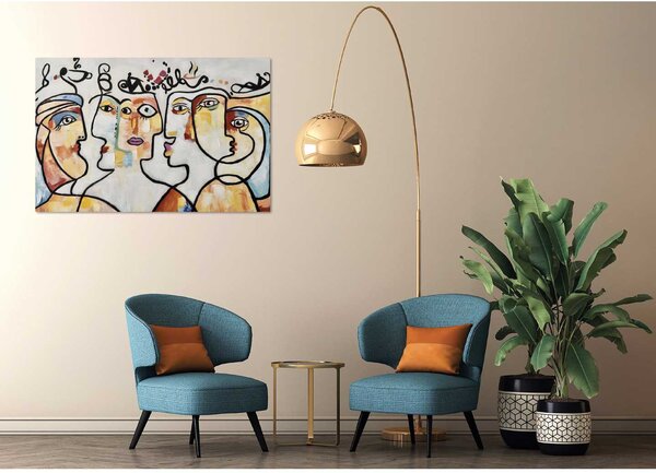 Agave Quadro astratto moderno dipinto a mano su tela in cotone "Visioni" 120x80 Tela,Cotone Dipinti su Tela Quadri per soggiorno
