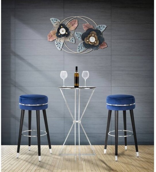 Il numero 1 del risparmio-MACARON ELEGANTE SGABELLO DA BAR BLU 35 X 74 CM