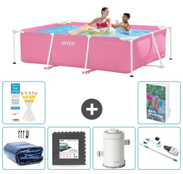 Piscina fuori terra rettangolare - 220x150x60 cm - composta da 5 elementi - modello S141