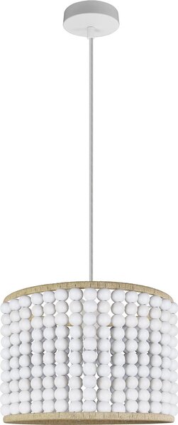 Lampada a sospensione RIBE bianco-marrone 1xE27x20W in legno, dimensioni: 120x20x30 cm, IP20, Polux