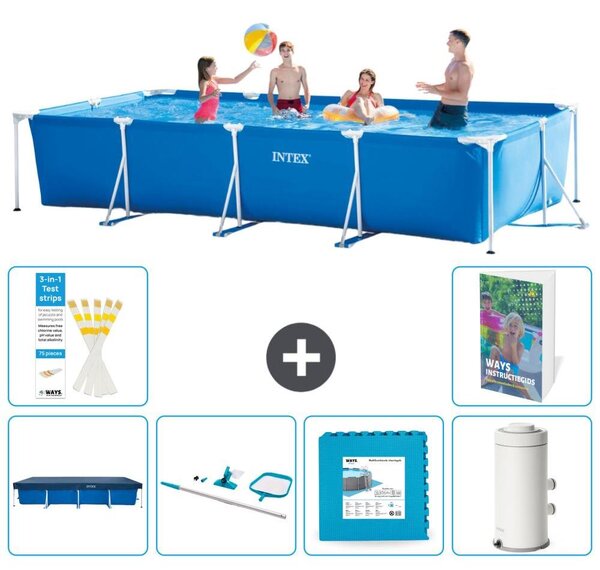 Piscina fuori terra rettangolare - 450x220x84 cm - composta da 5 elementi, modello S17