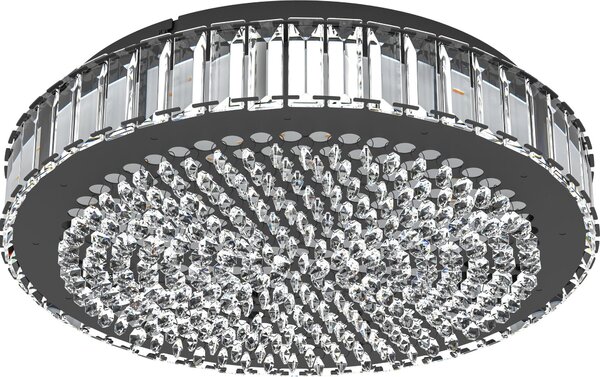 Plafone LED EGLO Balparda, lampada da soffitto in cristallo dimmerabile, elegante lampada da salotto, illuminazione da soffitto bianco neutro, Ø 41 cm