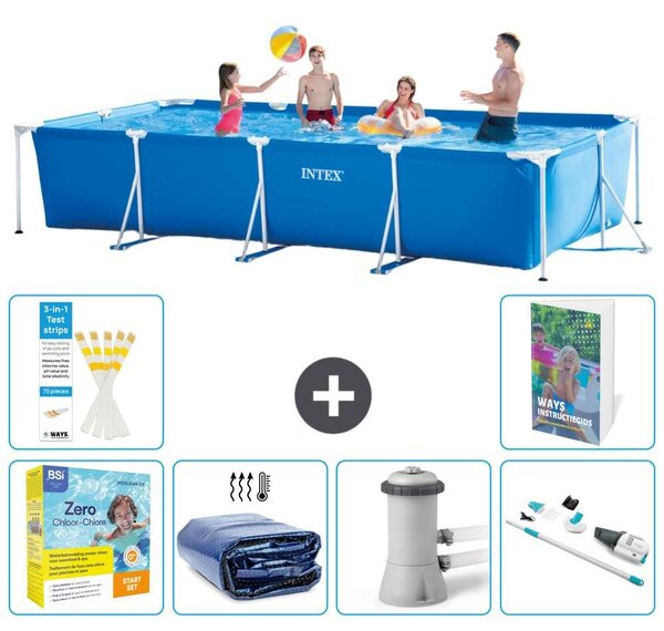 Piscina fuori terra rettangolare - 450x220x84 cm - composta da 5 elementi, modello S39