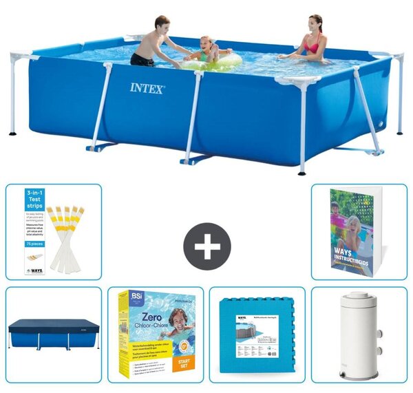 Piscina fuori terra rettangolare - 300x200x75 cm - composta da 5 elementi, modello S102