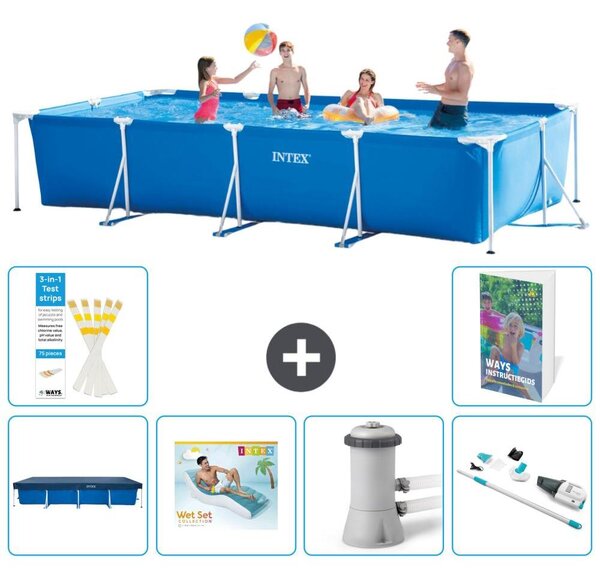 Piscina fuori terra rettangolare - 450x220x84 cm - composta da 5 elementi, modello S62