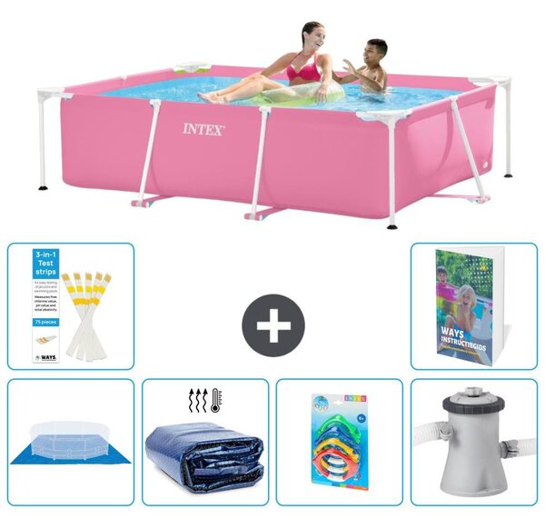 Piscina fuori terra rettangolare - 220x150x60 cm - composta da 5 elementi, modello S46