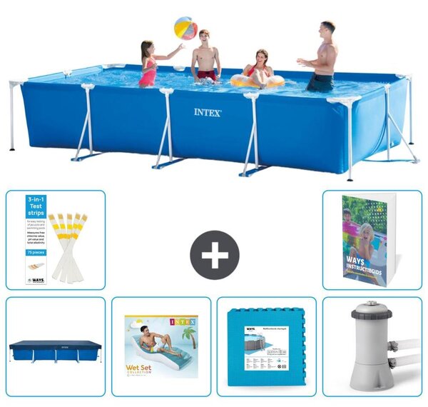 Piscina fuori terra rettangolare - 450x220x84 cm - composta da 5 elementi, modello S129