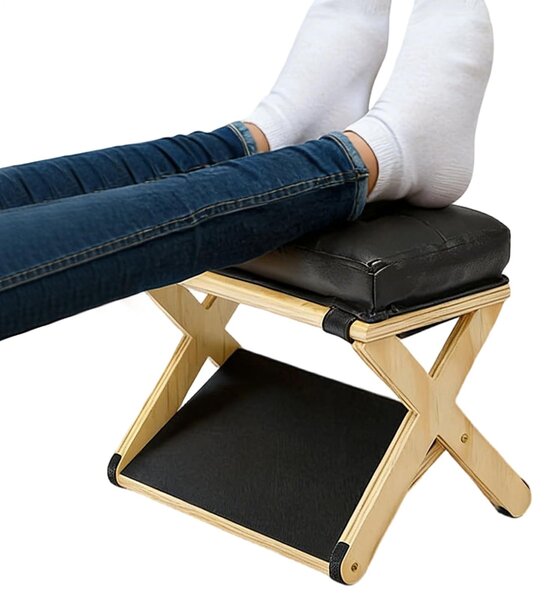 Poggiapiedi in legno ergonomico a doppio strato