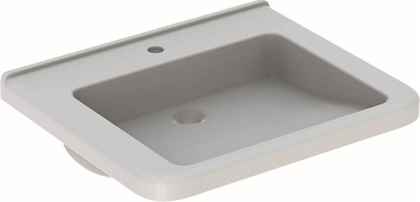 Geberit Renova Nr. 1 Comfort, lavabo avec encastrement, 650x550 mm, avec trou pour robinetterie, sans trop-plein, blanc, 128667000, 128667000