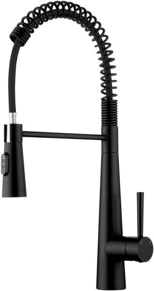 Rubinetto da cucina in acciaio inossidabile, con getto a 3 livelli, estraibile, orientabile a 360 gradi, miscelatore da cucina, nero