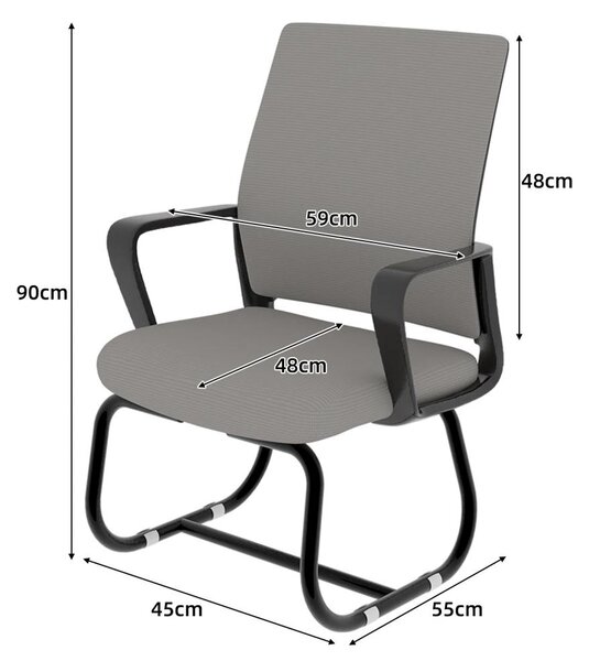 Sedia da ufficio - Modello CQY20250923 - Design moderno e minimalista - Struttura in metallo - Morbida e confortevole - Adatta per ufficio e casa - Colori: grigio e nero