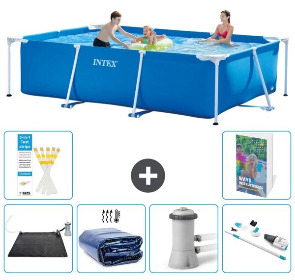 Piscina fuori terra rettangolare - 300x200x75 cm - composta da 5 elementi, modello S82