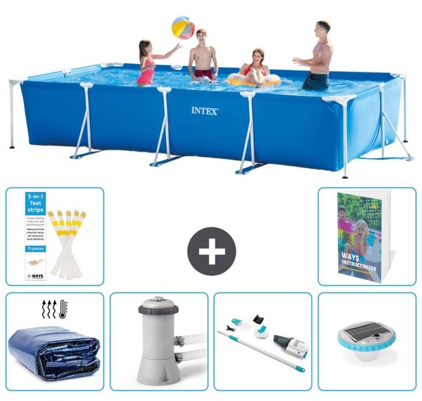 Piscina fuori terra rettangolare - 450x220x84 cm - composta da 5 elementi, modello S81