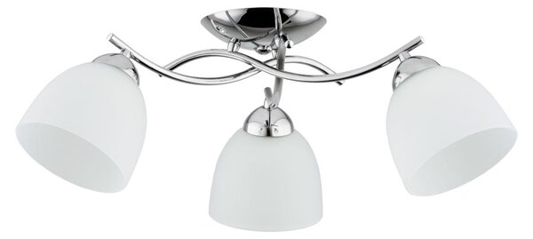 Lampada da soffitto TORINO cromata bianca 3xE27x15W in metallo, dimensioni: 22x60x60 cm, IP20, Alfa