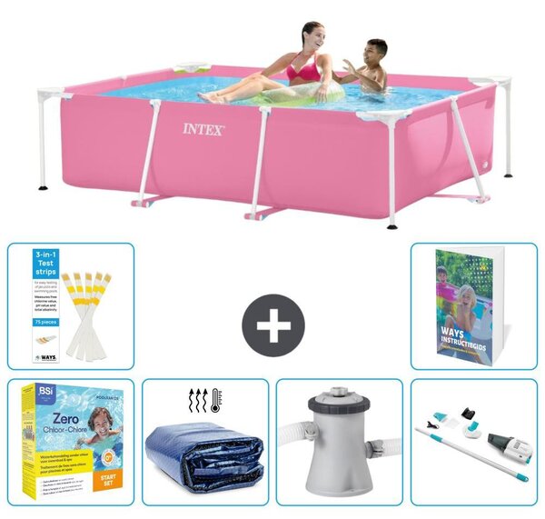 Piscina fuori terra rettangolare - 220x150x60 cm - composta da 5 elementi, modello S39
