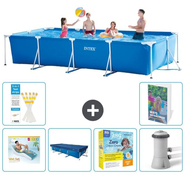 Piscina fuori terra rettangolare - 450x220x84 cm - composta da 5 elementi - modello S117