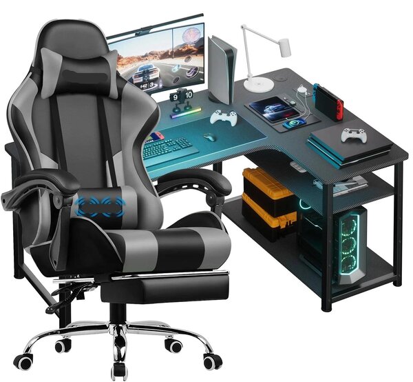 Sedia da gaming - Sedia da ufficio - Sedia da corsa - Sedia regolabile in altezza e con schienale regolabile