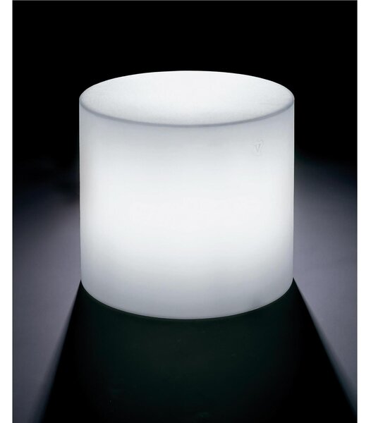 Pouf Cilindricoin polietilene BLOCK Con LUCE Dimensioni 45x h45 cm dalle molteplici funzionalit� colore trasparente