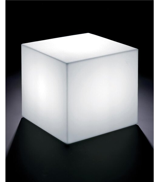 Pouf Quadrato in polietilene BLOCK Con LUCE Dimensioni 45x45x h45 cm dalle molteplici funzionalit� colore trasparente