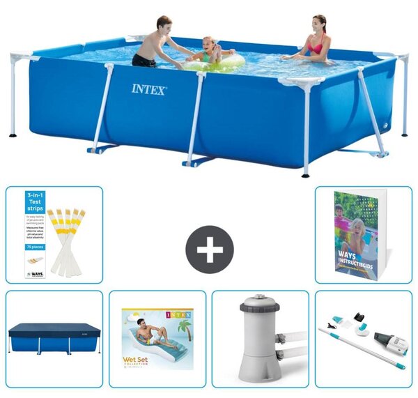 Piscina fuori terra rettangolare - 300x200x75 cm - composta da 5 elementi, modello S62
