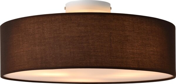 Plafoniera Omaha 3 x E27 plafoniera a 3 fiamme diametro 45 cm plastica aspetto tessile organza marrone/bianco [lux.pro]
