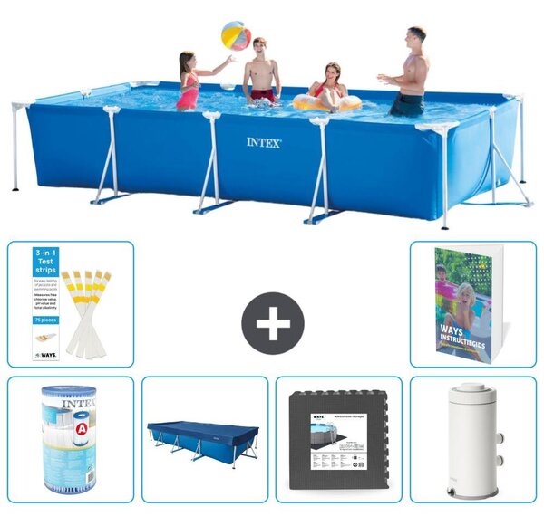 Piscina fuori terra rettangolare - 450x220x84 cm - composta da 5 elementi - modello S142