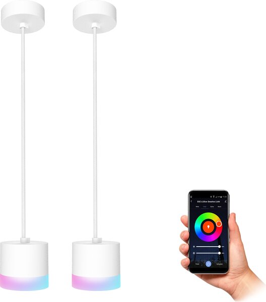 SSC-LUXon plafoniera di design VORA set di 2 - moderna lampada a sospensione incl. lampada Smart Home GX53 compatibile con Alexa, Google e Siri