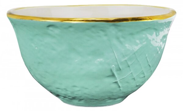 Ciotola / Bolo Cereali in Ceramica - Set 6 pz - Preta Oro - Arcucci Verde Tiffany