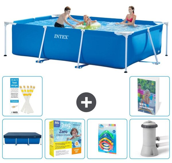 Piscina fuori terra rettangolare - 300x200x75 cm - composta da 5 elementi, modello S57