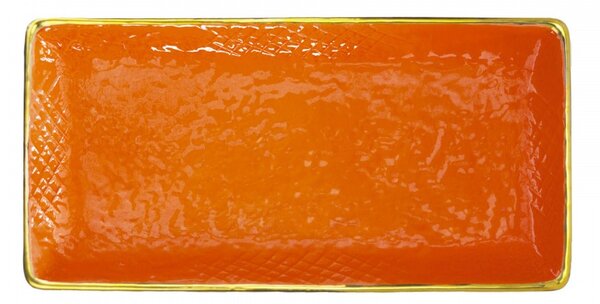 Piatto Sushi in Ceramica - Set 4 pz - Preta Oro - Arcucci Arancio