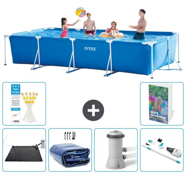 Piscina fuori terra rettangolare - 450x220x84 cm - composta da 5 elementi, modello S82