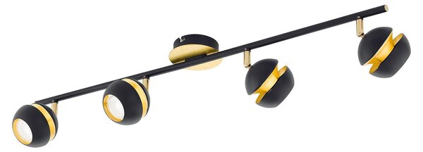 Spot Moderno Nocito In Acciaio Nero 4 Luci Gu10 3W Ip20