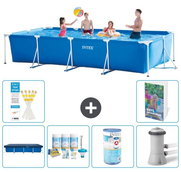 Piscina fuori terra rettangolare - 450x220x84 cm - composta da 5 elementi, modello S34