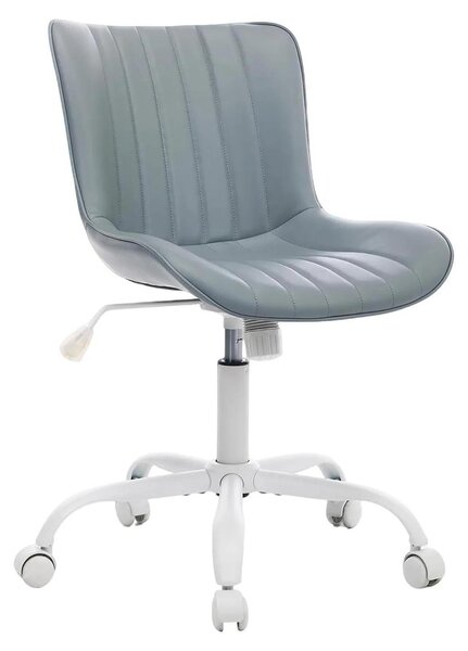Sedia moderna - Sedia da ufficio in pelle - Ergonomica - Regolabile in altezza - Girevole a 360° - Con braccioli - Con rotelle - Grigia