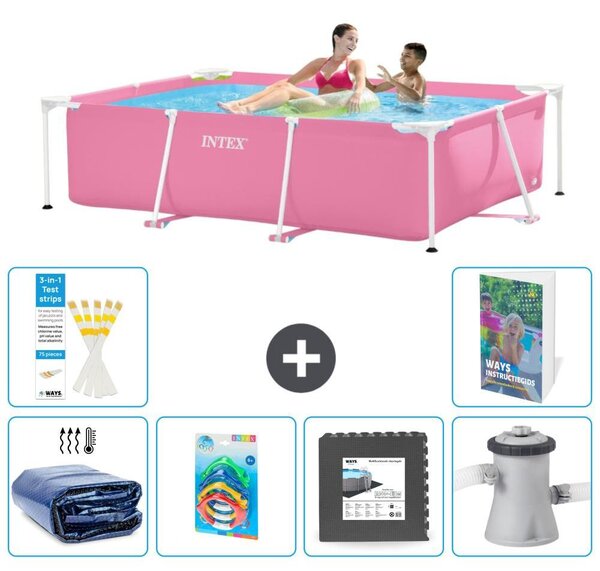 Piscina fuori terra rettangolare - 220x150x60 cm - composta da 5 elementi, modello S3
