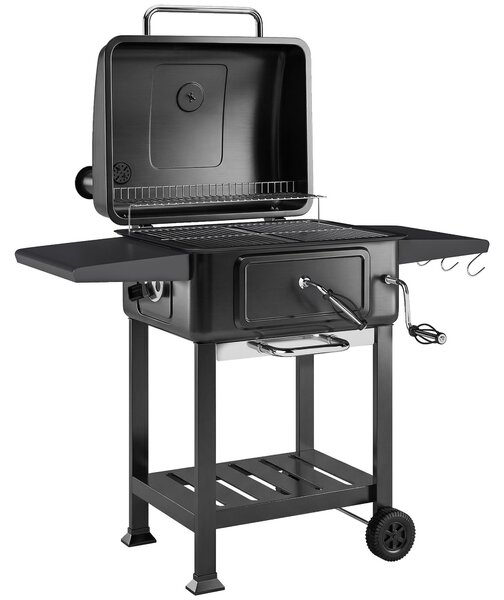 Barbecue a carbonella Outsunny con coperchio e vaschetta per il carbone regolabile in altezza