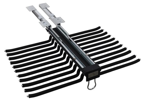 Organizzatore estensibile per pantaloni - Organizer per armadi - 22 aste appendiabiti - Guide silenziose - Montaggio a parete - Massimo 15 kg - 59 x 46 cm - Nero