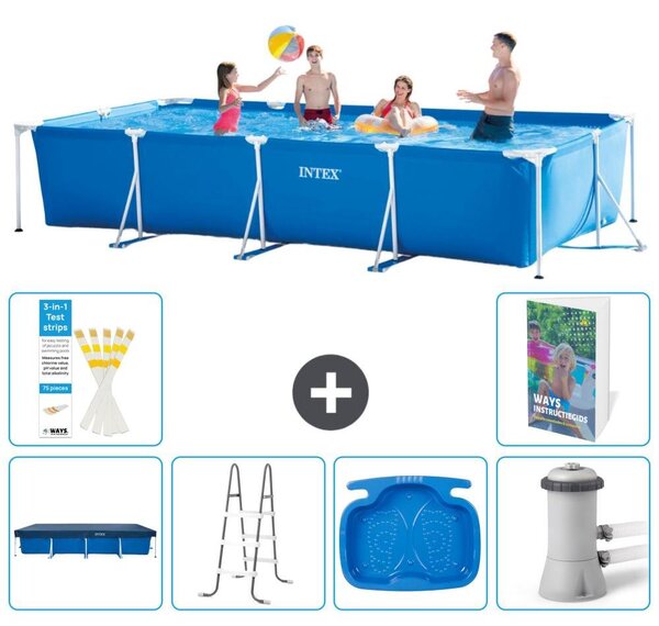 Piscina fuori terra rettangolare - 450x220x84 cm - composta da 5 elementi, modello S140
