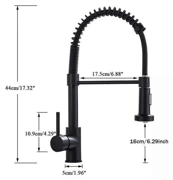 Miscelatore da cucina - Rubinetto per cucina - Girevole a 360° - Design a molla - Doccetta estraibile - Design moderno
