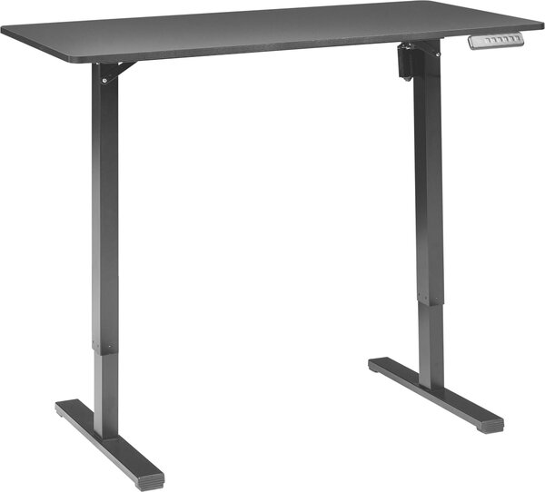 BELIANI Scrivania elettrica regolabile in altezza piano nero struttura in acciaio nero 120 x 60 cm design moderno