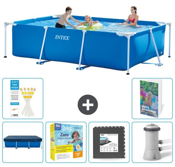 Piscina fuori terra rettangolare - 300x200x75 cm - composta da 5 elementi, modello S85