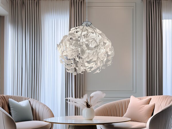 Insolita lampada a sospensione a LED con paralume a foglia Ø38cm per il tavolo da pranzo